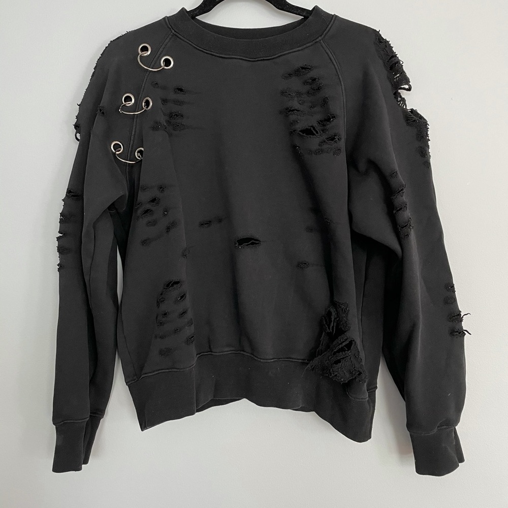 Emma & Sam Distressed Crewneck Sweatshirt